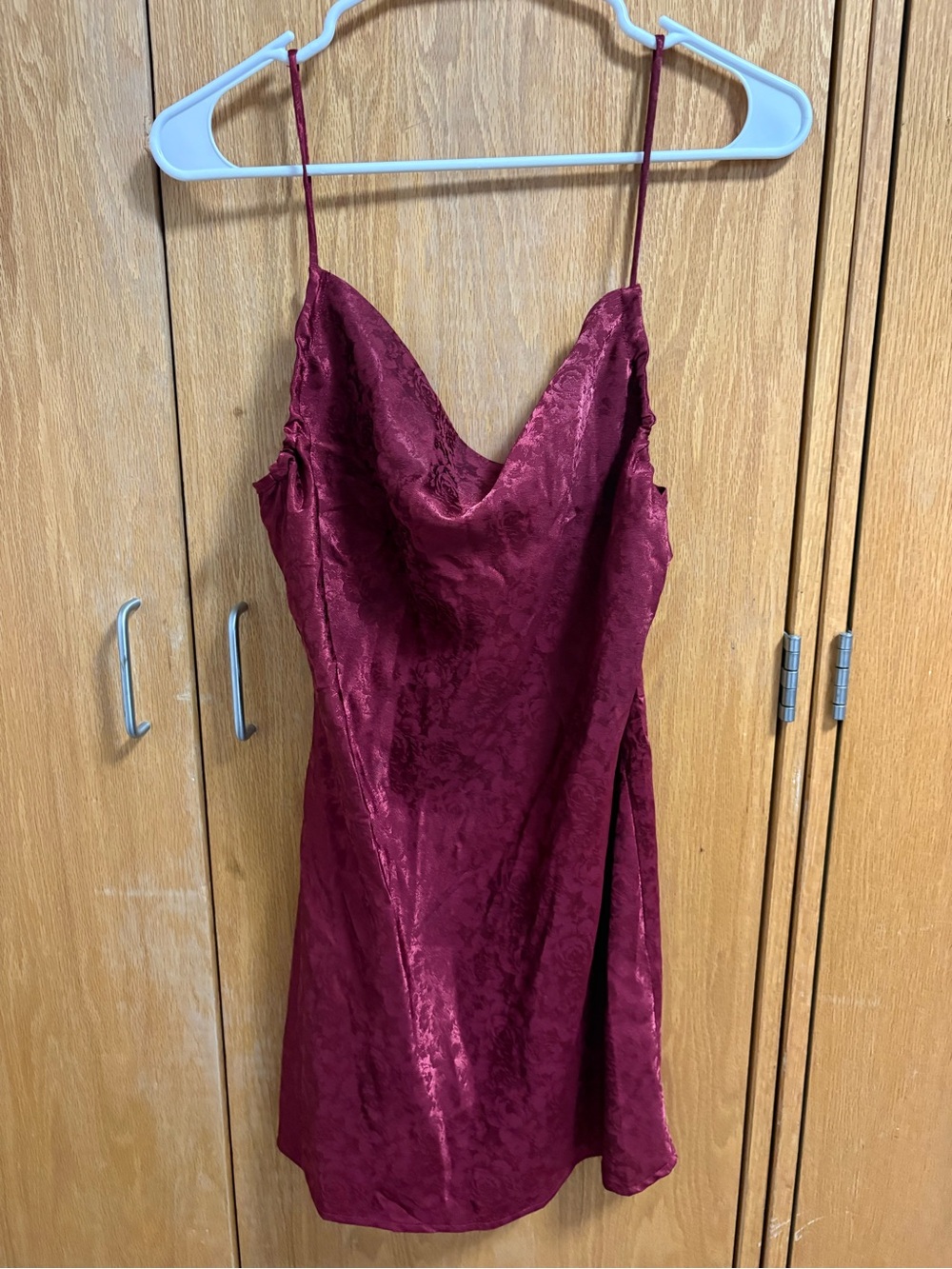 Princess Polly Burgundy Satin Mini Dress